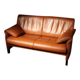 De Sede 2-seater sofa model DS 14/02 from June 1990 in Congresso Havanna 2963 leather. Black base.