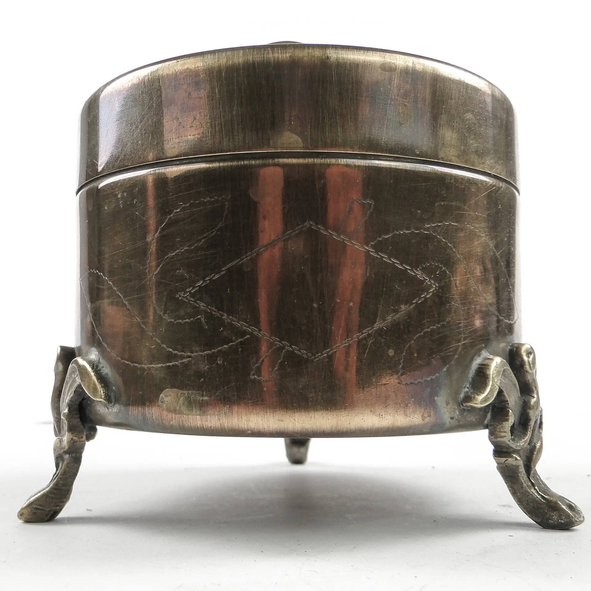 Art Nouveau sugar bowl, silver-plated brass, Hungary, early 20th century