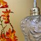Vintage molded glass globe pendant light
