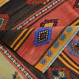 Brick Red Color Kilim Rug, Turkish Kilim Rug, 175x261 Cm