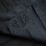 Old linen sheet and intense black washed cotton