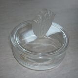 Boite ronde en verre avec couvercle et bouchon muguet de Ch. Dior