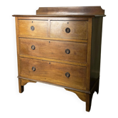 Commode en acajou incrusté de style édouardien à 5 tiroirs vers 1900