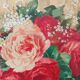 Aquarelle bouquet de roses encadrée XXème