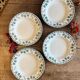 Set of 4 antique deep plates in ironstone - Clovers -