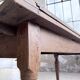 Solid oak farmhouse table with integrated extensions 1950