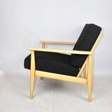 Fauteuil boucle noir danois, 1970s