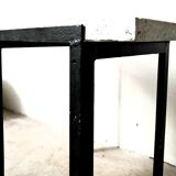 Side console table - Steel and marble - Vintage of the 50s