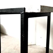 Side console table - Steel and marble - Vintage of the 50s