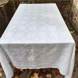 Nappe damassée ancienne à décors floraux 1,73 x 2,15 m