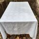 Old damask tablecloth with floral decorations 1.73 x 2.15 m