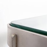 Steel and Thick Crystal Coffee Table T113 by Osvaldo Borsani for Tecno 1970s