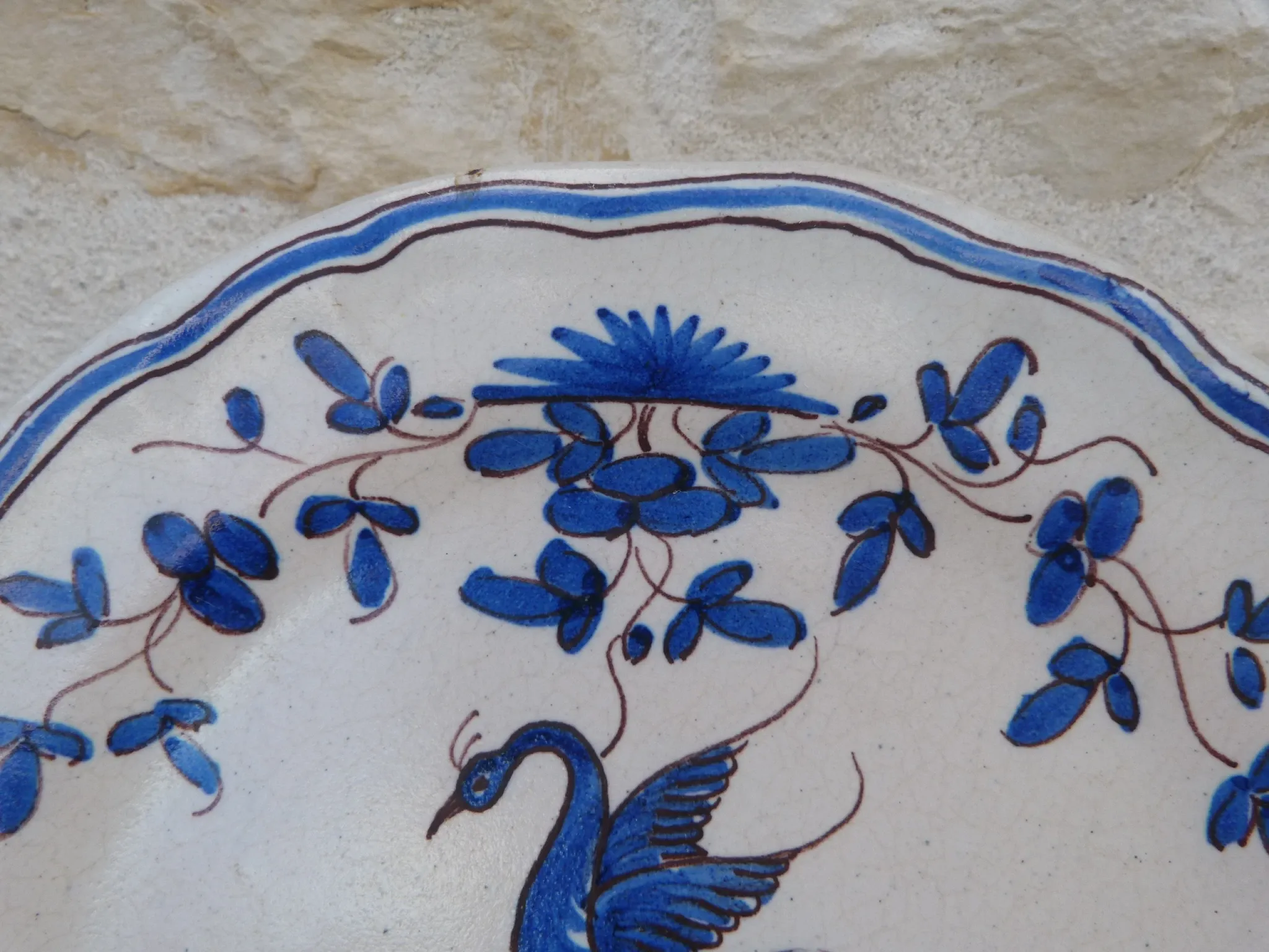 Assiette Tolosane oiseau bleu