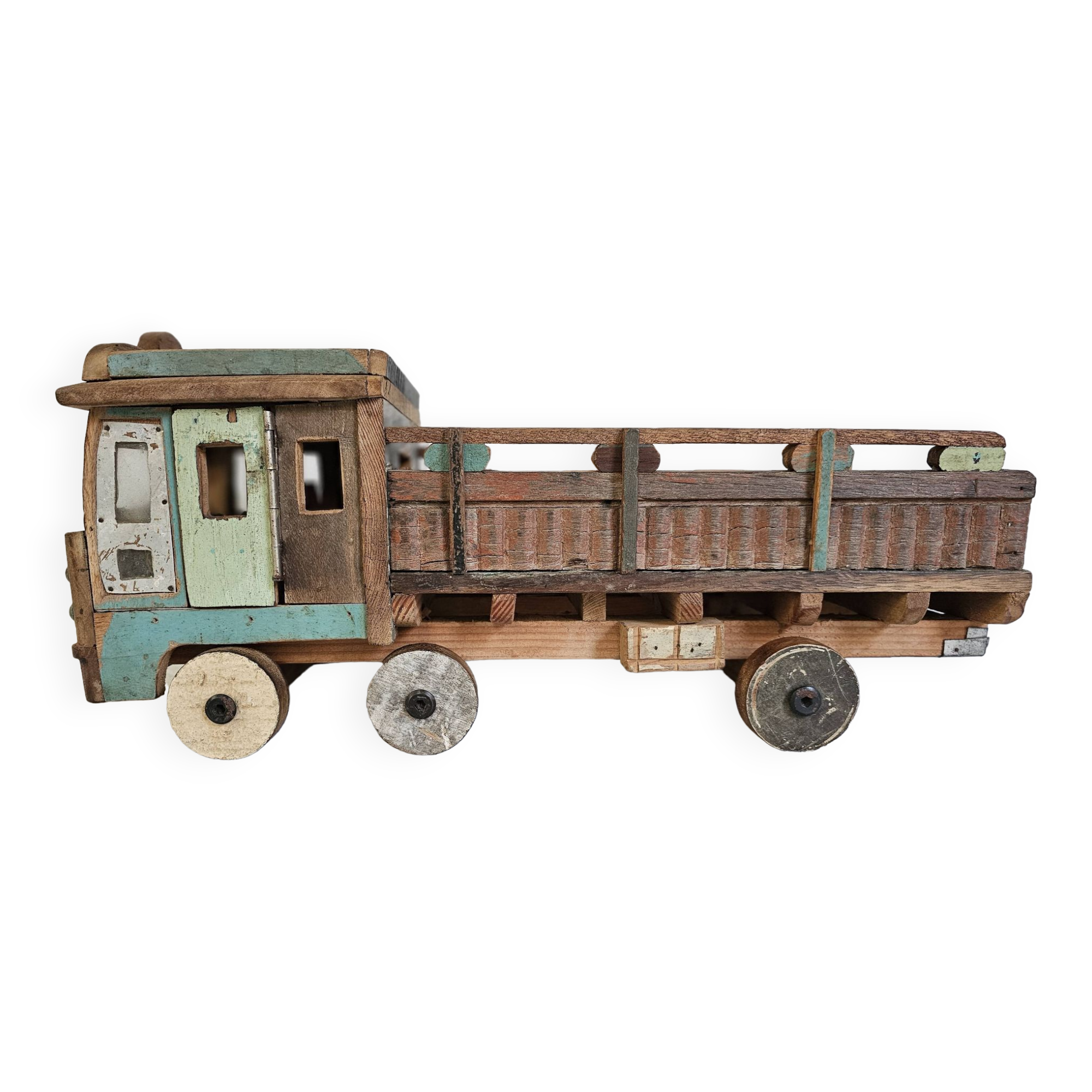 Indian tata truck handmade in polychrome wood