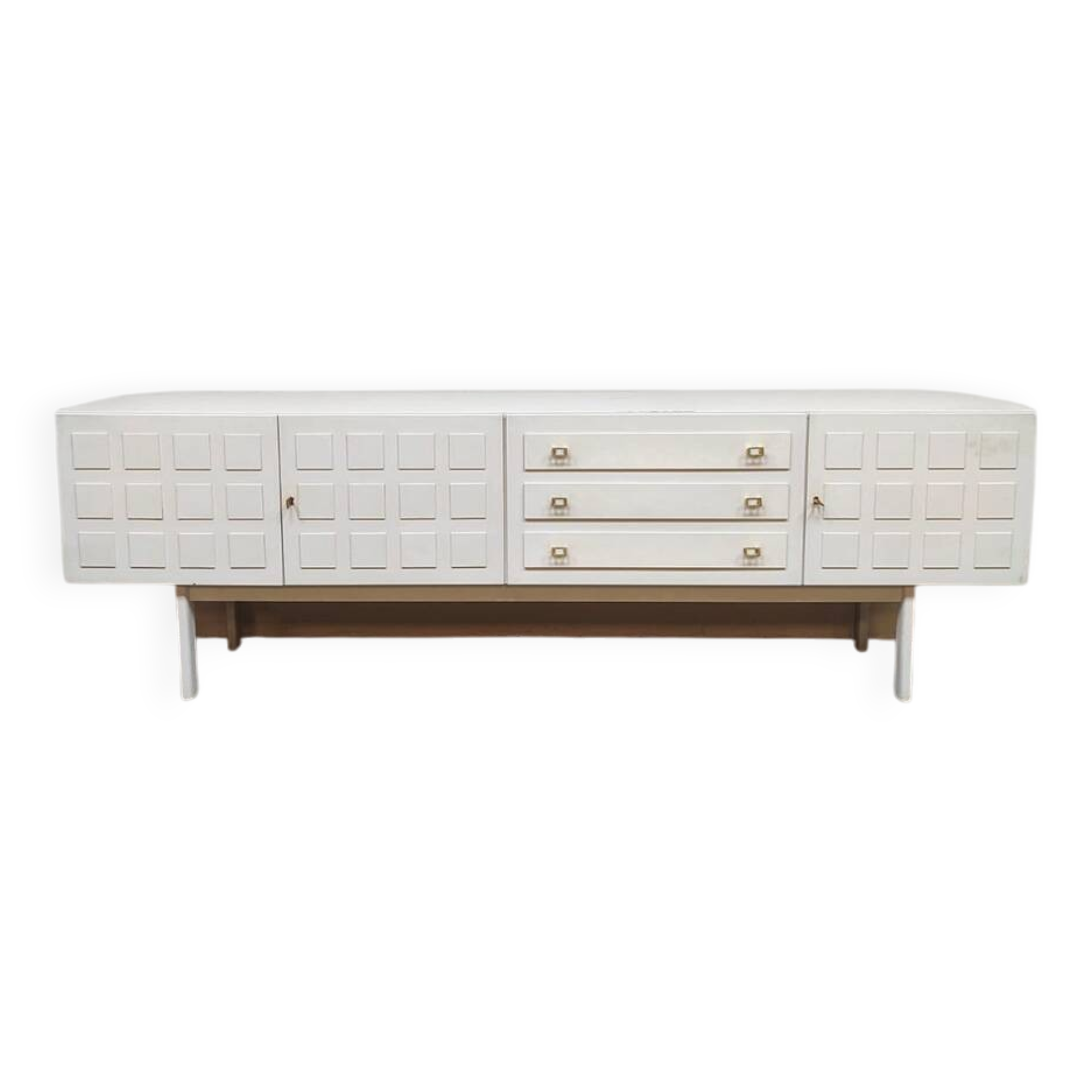 Vintage wooden credenza sideboard 'Cubism'