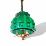 Scandinavian Modern green glass hanging lamp Helena Tynell