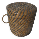 old woven straw stool