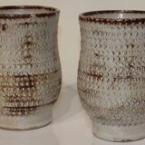 Pair of vintage Accolay ceramic vases signed