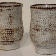 Pair of vintage Accolay ceramic vases signed