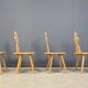 Chaises tiroliennes vintage rustiques, années 1960