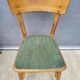 Trio chaises bistrot Baumann 1950 simili vert chiné