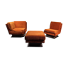 Pair of armchairs and poufs 70