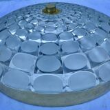Vintage aluminum and glass ceiling light by Peill & Putzler 1970