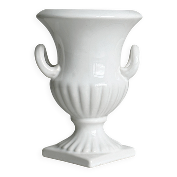 Cache-pot Médicis ancien en porcelaine blanche