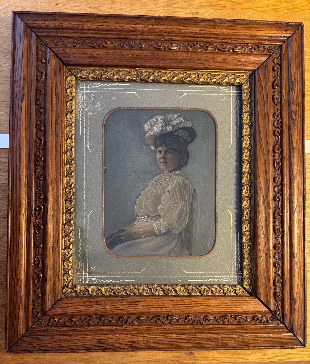 Old silver photograph, portrait, 19th century