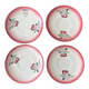 4 assiettes à dessert Longwy vintage en faïence grand feu