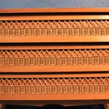 Chest of drawers rattan 3 drawer 1960 s