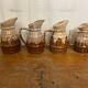 Set of 3 Barrel-Shaped Pitchers in the RÉVOL Style, Vintage Flamed Ceramic