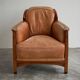Art Deco armchair in solid oak and leather by Frits Schuitema