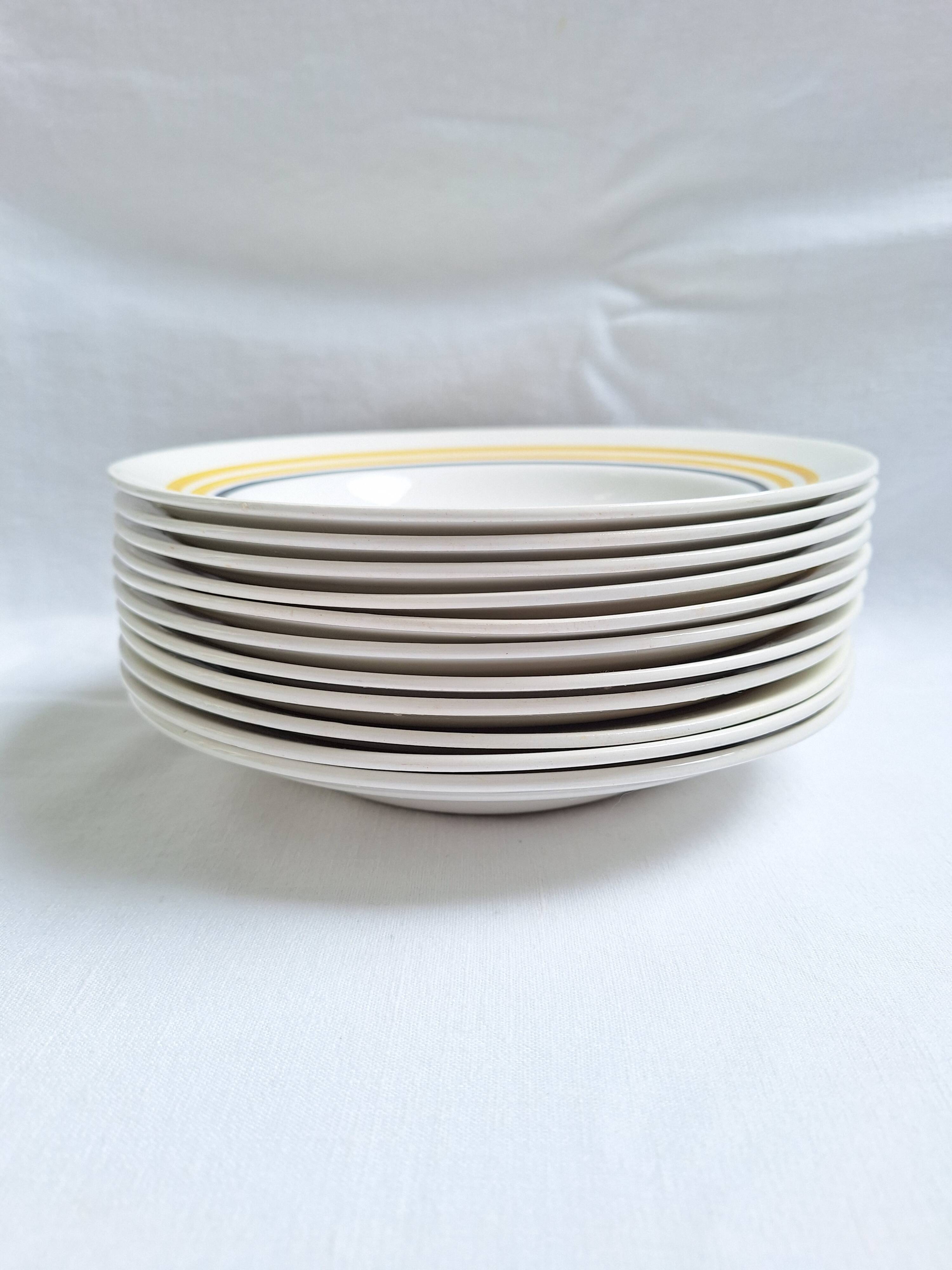 Assiettes creuses Moulin des Loups jaune moutarde