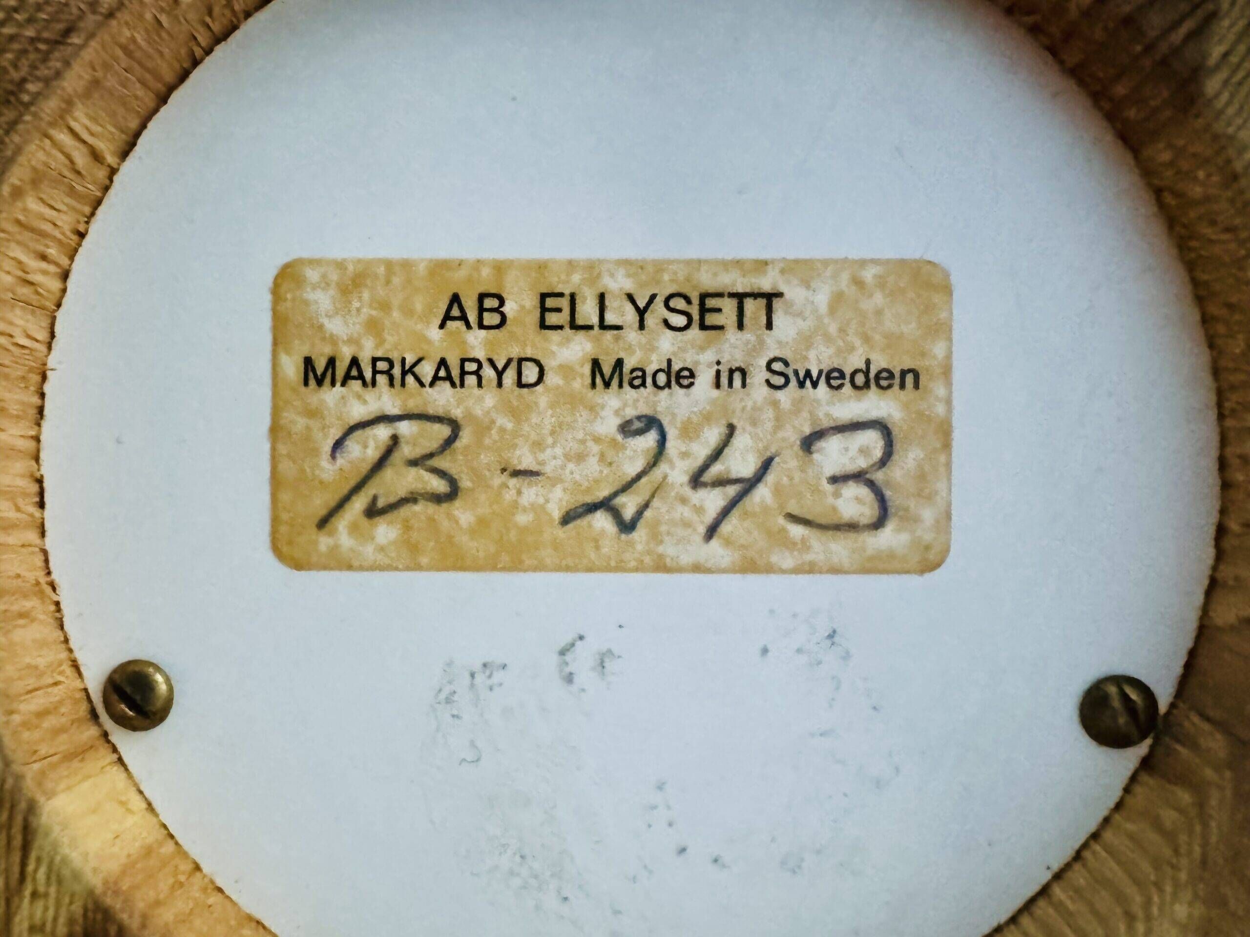 B-243 Wood & Sisal Table Lamp By Hans-Agne Jakobsson For Ab Ellysett, Sweden 1960S