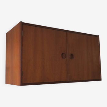 Danish teak flip-top media wall cabinet, 1960s