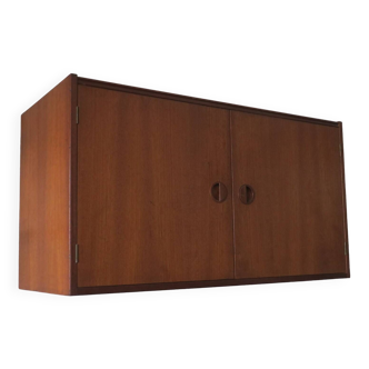 Danish teak flip-top media wall cabinet, 1960s