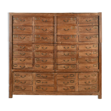 Antique teak storage cabinet with 40 drawers