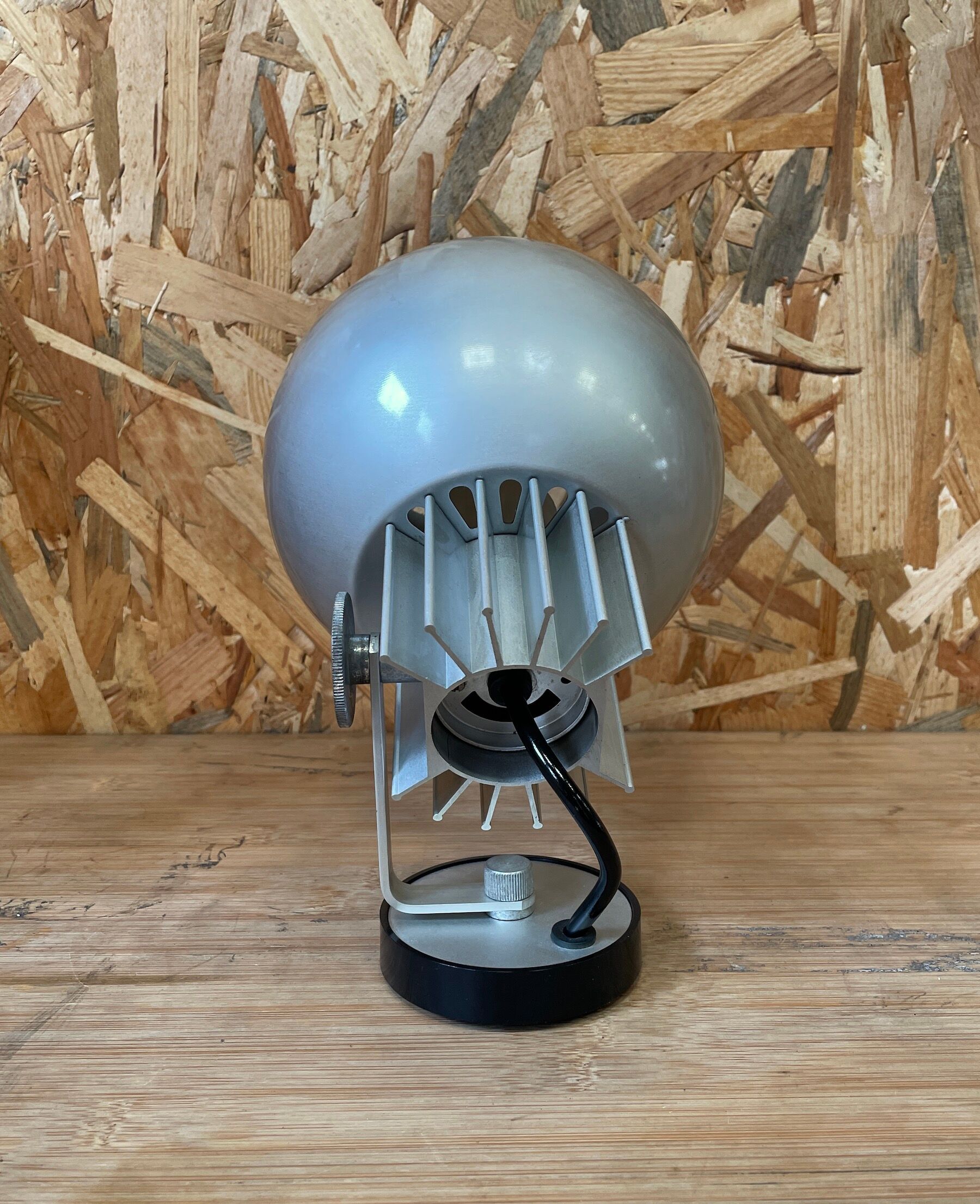 Brushed steel wall lamp from the 1970s - space age style