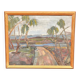 Original Mid Century Scandinavian Oil On Canvas – Path “H.E.” (1960) – Signed – Vintage & Framed – 52 × 43 Cm (20.5" × 16.9")