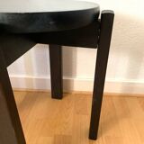 Black lacquered wooden stool