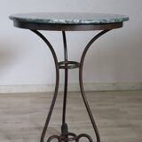 Iron and marble vintage side table, Italy 1980s