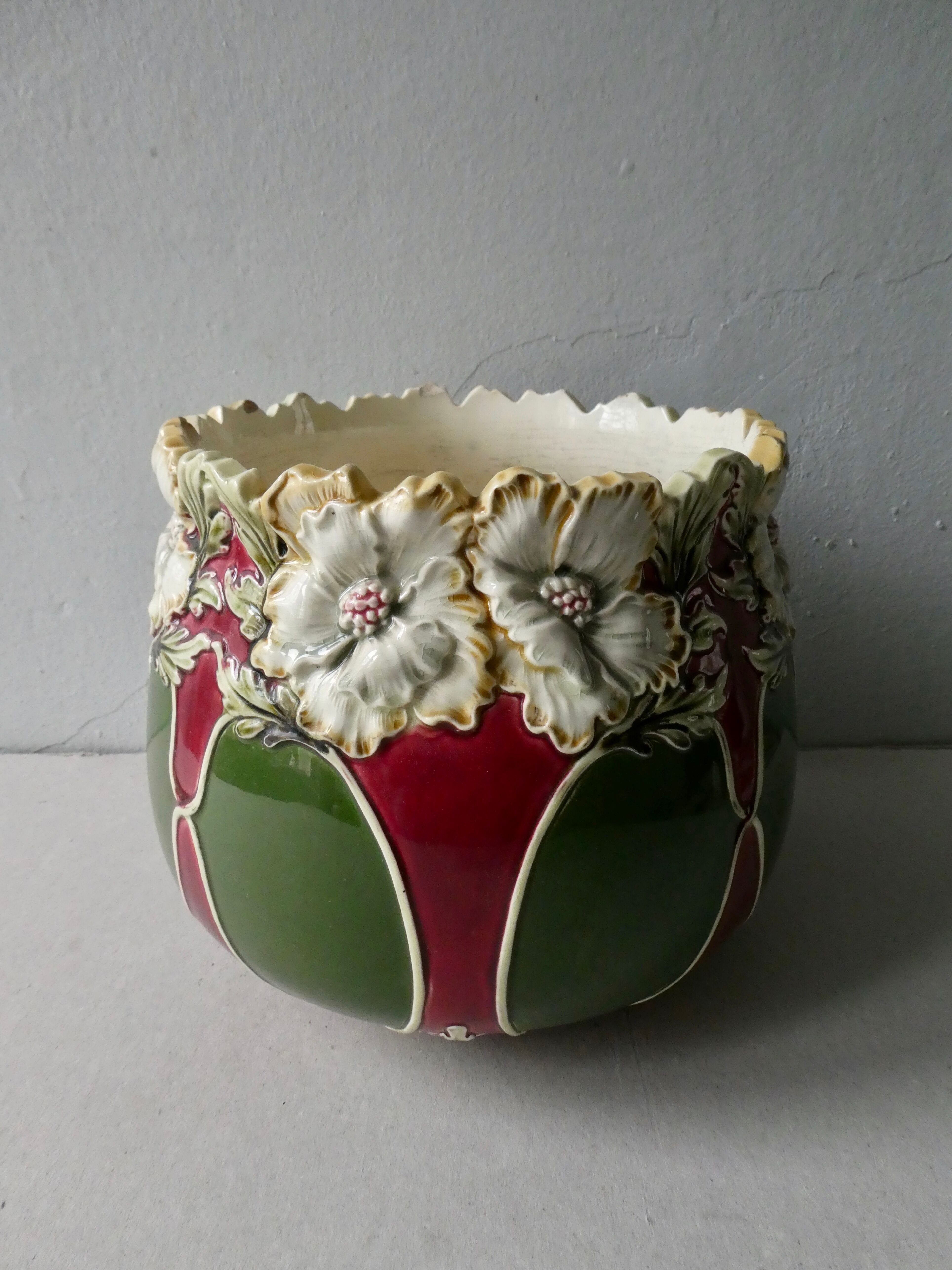 Dabbling pot cover, flower decoration, 1900
