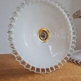 Pair of opaline wall lamps