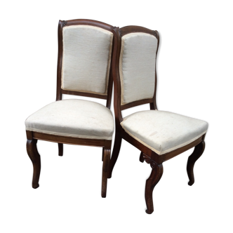 Pair of solid oak chairs