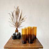Set of 6 amber tube glasses