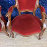 Pair of Louis Philippe period armchairs in walnut