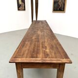 XXL farmhouse table 4 metres in solid pine - 6 legs - 1950s