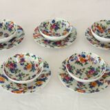 5 vintage flower pattern cups and saucers