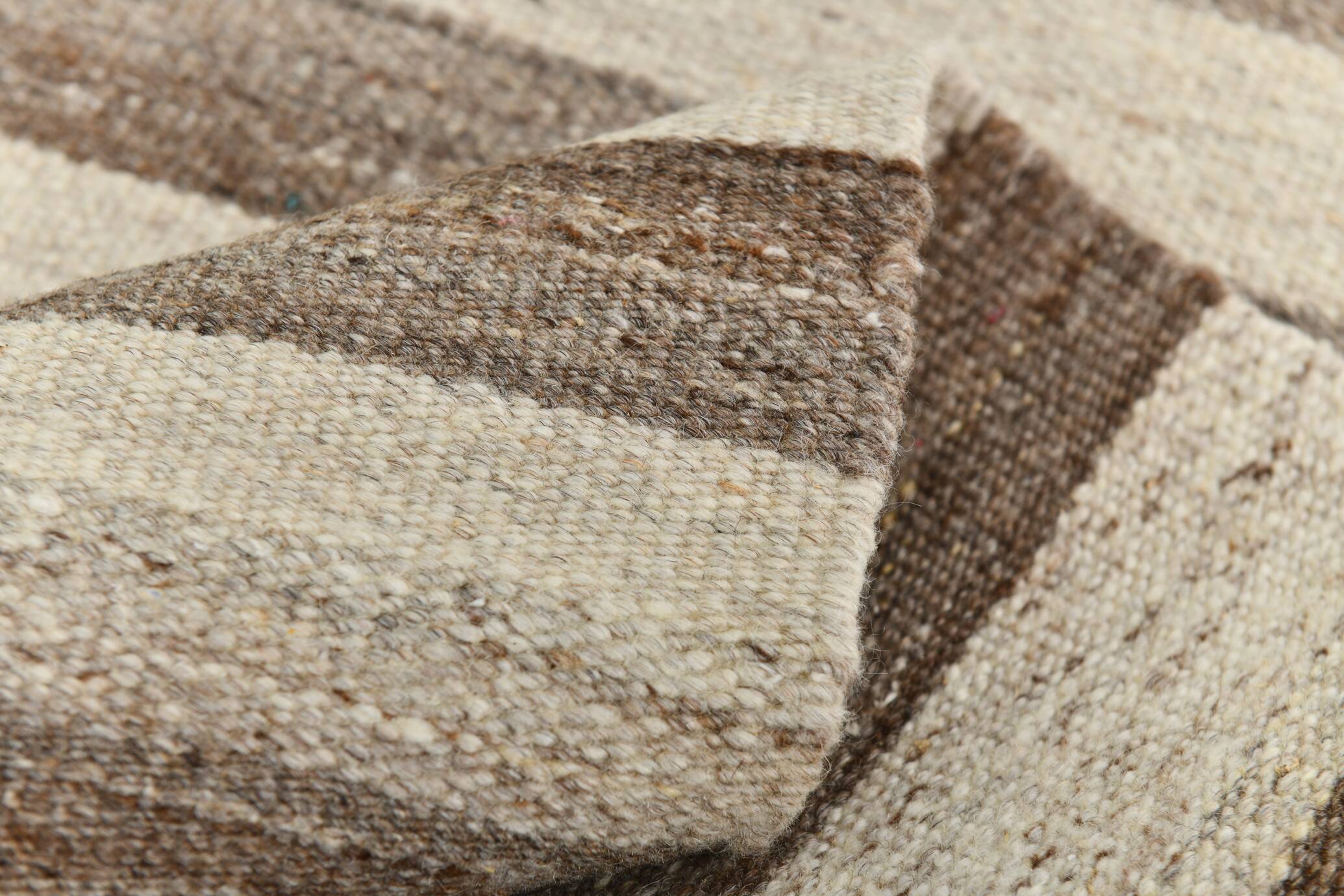 Grey & Beige Handwoven Large Kilim Rug, Turkish Wool Kilim Rug, 322x388 Cm